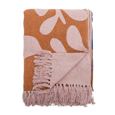 Bloomingville Atle Decke 160 x 130cm braun recycelte Baumwolle, Farbe:braun im Sale